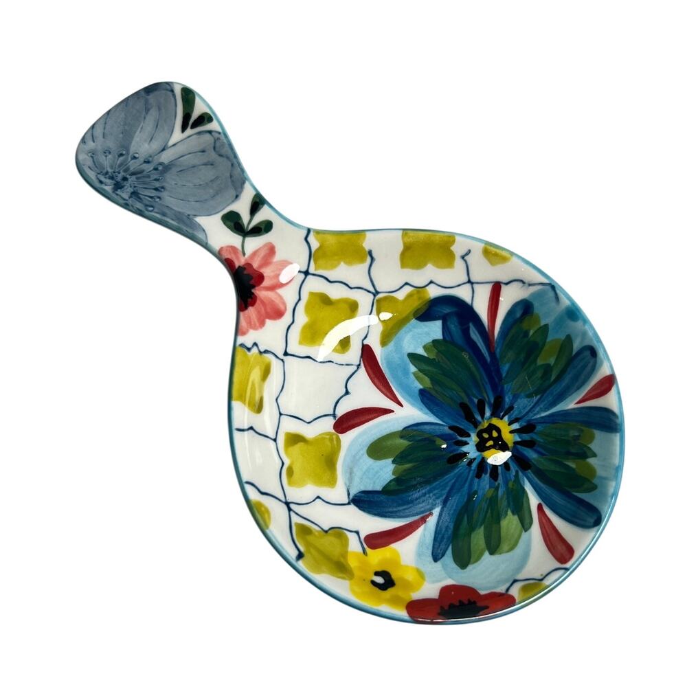 Anthropologie Sissinghurst Castle Spoon Rest Estudio Flores Hand Painted Cottage